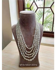 Give An Enhanced Look To Your Personality By Pairing Up This Beautiful White Moon Stone Mala Necklace With Your Ethnic Attire. This Pretty Set Is InWhite Color. #necklace#stone#white#unique#beautiful#stylish#mala#newyear2022 White Moon, Necklace Stone, Color Necklace, Necklace Shop