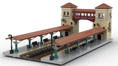 an image of a train station that is built out of legos