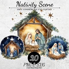 the nativity scene is shown with two baby jesus and three wise men in their manger