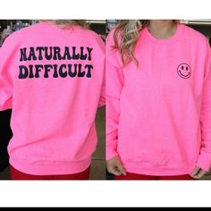 Crew Neck Hot Pink Never Worn No Tags Hot Pink Christmas Sweatshirt, Hot Pink Fashion, Hot Pink Color, Shirt Ideas, Pink Christmas, Christmas Sweatshirts, Unisex Sweatshirt, Pink Color, Pink Ladies