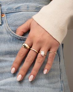 Why We Love It: Your ring stack is sure to make a statement with this modern, puffy ring that packs a heavy dose of gold. Wear it alone or stack with our best-selling Gold Cloud Ring for the ultimate chunky look. We recommend mixing metals for maximum impact. Shop the full Cloud Collection. Cloud Ring, Normal Body Temperature, Mixing Metals, Ring Concierge, Necklace Length Guide, Bracelet Size Chart, Kids Rings, Gold Rings Jewelry, Kids Bracelets