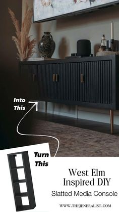 an advertisement for the west elm inspired media console