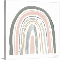 a drawing of an arch with pastel colors on the outside and greys on the inside