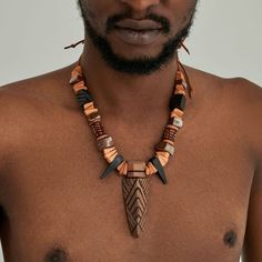 Male Necklace, Necklace Boyfriend, African Necklaces, Necklaces Men, Everyday Pendant, Necklace Dragon, Africa Necklace, African Gifts, Haitian Art