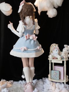 This price includes a dress only, others are not included.   	 		 			Size 			S 			L 		 		 			Bust 			74-88 			76-92 		 		 			Waist 			66 			70 		 		 			Full Length 			75-78 			80-84 Cute Ruffled Winter Dresses, Harajuku Style Winter Party Dress, Winter Party Harajuku Style Dress, Fairy Kei Dress With Ruffles And Doll Collar, Cute Ruffled Dress For Costume Party, Spring Cosplay Dress With Doll Collar, Cute Ruffle Dresses For Costume Party, Cute Bow Costume Dress, Cute Dress With Doll Collar For Dress-up