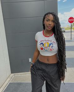 Headband Outfit Black Women, Parachute Pants Women, Faux Locs Hairstyles, Y2k Casual, Braided Cornrow Hairstyles, Pelo Afro, Women Y2k, Grunge Streetwear