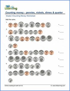 counting money worksheet for kids to practice counting the coins in order to make them count