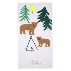 Pine trees, bears and sunshine. Cake topper outdoor forest theme is perfect as summer and winter cake decorating and party decor. Wilderness Party, Adventure Cake Topper, Woodland Cake Topper, Woodland Cake, Teddy Bear Party, Camping Theme Party, Adventure Party, Neon Printing, Bear Party