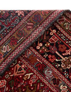 Handmade Gharajeh Red Rug. 7' 9 x 10' 11 Rectangle. Perfect for Bedroom, Dining Room, Living Room, Office. Contains Colors: Red, Red, Beige, Brown, Green. Styles: tribal, persian Office Living Room, Red Rug, Beige Brown, Red Rugs, Living Room Bedroom, Persian, Room Bedroom, Dining Room, Area Rugs