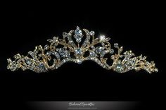 Tiara Floral, Tiara Gold, Swarovski Tiara, Floral Tiara, Vintage Tiara, Art Deco Gold, Crystal Tiara, Royal Tiaras, Beautiful Tiaras