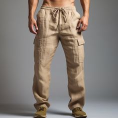 Season:Spring  Summer; Fabric:Linen / Cotton Blend; Gender:Men's; Style:Fashion,Casual; Occasion:Outdoor,Going out,Daily; Fit Type:Regular Fit; Function:Comfort,Soft,Breathable; Waistline:Mid Waist; Pattern:Plain; Design:Straight Leg,Elastic Waist,Multi Pocket,Drawstring; Pants Type:Summer Pants,Linen Pants,Cargo Pants,Trousers; Front page:FF; Listing Date:06/28/2023; Hips:; Length:; Waist: Going Out Fashion, Men's Cargo Pants, Pants Linen, Pants Cargo, Mens Cargo, Summer Pants, Beach Pants, Cargo Pants Men, Plain Design