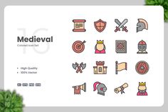 Medieval Color icons, Icons ft. icons & medieval - Envato