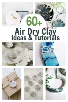 100+ Air Dry Clay Ideas and Tutorials Decorate Glass Jars, Air Dry Modeling Clay, Itsekovettuva Savi, Clay Candle Holders, Clay Candle