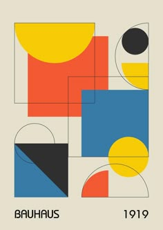 the cover of bauhaus 1911, with an abstract design in yellow and blue