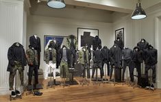 Mens Wear Showroom Interior Design, Mens Clothing Showroom Interior, Ralph Lauren Polo Bar New York, Mens Garments Shop Interior Display, Suit Stores, John Henry, Marauders Era, Mens Fall, Visual Merchandising