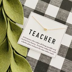 Teachers are so important and work so hard! Celebrate that special teacher in your life with the darling heart necklace (gold or silver) and special teacher card. Perfect for a Valentine's Day! Teachers Necklace, Heart Necklace Gold, Teacher Valentine Gifts, Thank You Teacher Gifts, School Teacher Gifts, Great Teacher Gifts, Teacher Thank You, Teacher Christmas Gifts, Gold Heart Necklace