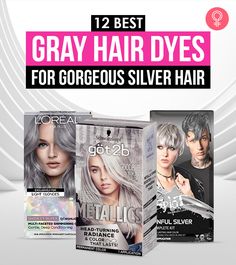 12 Best Gray Hair Dyes For Gorgeous Silver Hair – 2022 Update Best Grey Hair Dye, Best Silver Hair Dye, Metallic Hair Dye, Silver Grey Hair Dye, Silver Hair Dye, Grey Hair Color Silver, Hair Color Spray, Avocado Face Mask, Best Hair Dye