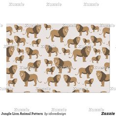 an animal themed wallpaper with lions and lions in brown, beige and white colors