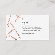 a business card with an abstract design on the front and bottom, in white and orange