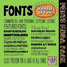 an advertisement for font geeks on the front of a green background with black and white lettering