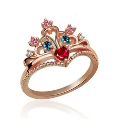 Every princess needs a crown. Give her fairytale princess tiara ring.Shop our wonderful designed and  brilliant multi-stone princess crown Ring for her.Make the fairytale come true now. Quince Rings, Princess Tiara Ring, Princess Crown Ring, Crown Rings, Sparkling Diamond Ring, Crown Ring Princess, Fairytale Princess, Tiara Ring, Birthstone Rings