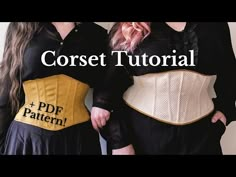 two women wearing corsets with the words corset tutor