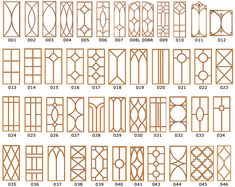 the different types and shapes of decorative wood screens for windows, doors, and more