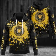 Click link to buy it: . ✔ Fast shipping. ✔ Limited design. Product Information: Gianni versace unisex hoodie for men women luxury brand clothing clothes outfit Hoodie 3DA premium polyester that is ultra-soft and incredibly comfortable.Fabric is durable and resistant to wrinkles, shrinking, and mildew.Features ensure long-lasting Versace Hoodie, Branded Outfits, Black Hooded Sweatshirt, Outfit Hoodie, Versace Logo, Big Pocket, Clothes Outfit, Hoodie For Men, 3d Hoodie