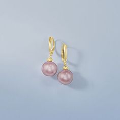 Ross-Simons - 11.5-12.5mm Pink Cultured Pearl Drop Earrings in 14kt Yellow Gold. Refined and elegant, these 11.5-12.5mm pink cultured freshwater pearl drop earrings resemble more costly South Sea pearls. Set in 14kt yellow gold. Hanging length is 1 1/8". Leverback, pink pearl drop earrings. Pearl birthstones are the perfect gift for June birthdays. Pink Pearl Drop Round Earrings, Pink Round Pearl Earrings, Gold-tone Pearl Drop Earrings, Gold Plated, Yellow Gold Pearl Drop Earrings, Fine Jewelry, Pink Adjustable Pearl Drop Earrings, Lavender Necklace, Triple Hoop Earrings, Cultured Pearl Bracelet, Freshwater Pearl Drop Earrings