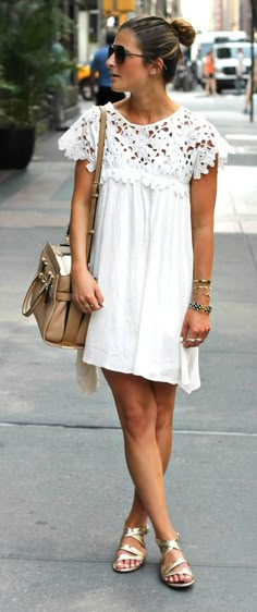 White Dress Fall, Little White Dress, Little White Dresses, Cute Summer Outfits, White Dresses, Casual Summer Dresses, Stitch Fix Style, Mode Inspiration, Spring Summer Outfits