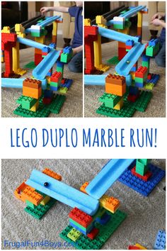 the lego duplo marble run is an easy and fun activity for kids