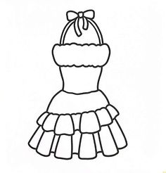 a drawing of a dress with a bow on it