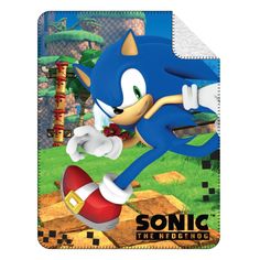 sonic the hedgehog is running across a field