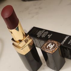 Lipstick That Has Never Been Used Chanel Liquid Lipstick, Pretty Lipstick Colors, Burgundy Lipstick Chanel, Channel Red Lipstick, Chanel Vamp Lipstick, Chanel Rouge Noir Lipstick, Light Lipstick, Chanel Lipstick, Lip Color Lipstick