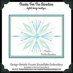 the snowflake embroiderer is designed to look like it has been made from