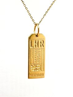 Vintage 14K Yellow Gold London Heathrow Charm Pendant A perfect gift for your loved one for any occasion or holiday!  Total Pendant Weight: 3.65g Pendant Length: 24.03mm Pendant Width: 9.62mm Necklace not included. There is an additional charge of $150 if necklace is needed.  Item will be placed in a gift box. Sapphire Antique Ring, Heathrow, London Love, Yellow Gold Bracelet, Antique Rings, Vintage Silver, Beautiful Earrings, Pendant Necklaces, Charm Pendant