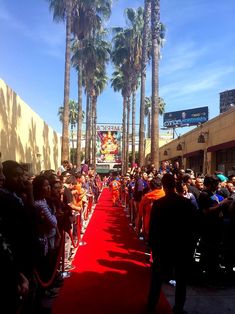 the red carpet is lined with people waiting for the show to start at this time