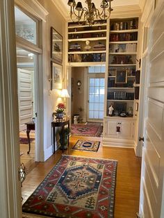 the hallway is clean and ready for guests to use it as an office or living room