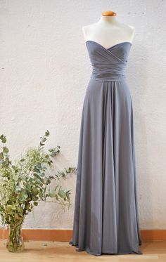 For Kristin  Sleeveless Light Grey Maxi Dress, long gray dress, formal dress, prom dresses, gray maxi dress, long grey dresses, women party dresses by mimetik on Etsy https://www.etsy.com/listing/214019179/sleeveless-light-grey-maxi-dress-long Silver Grey Bridesmaid Dresses, Long Gray Dress, Long Grey Dress, Dresses Gala, Vestido Convertible, Infinity Dresses, Dress Outfits Party, Grey Long Dress, Grey Wedding Dress