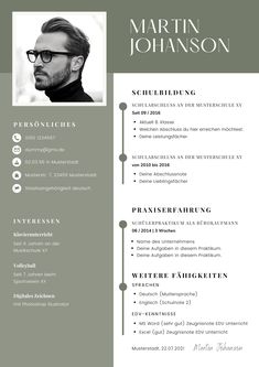 a professional cvn resume with green accents