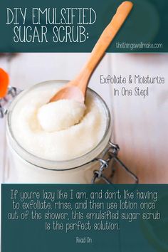 Say goodbye to oily sugar scrubs! This DIY Emulsified Sugar Scrub turns into a creamy lotion when rinsed, leaving your skin exfoliated, smooth, and perfectly moisturized. No need for extra lotion after your shower! 🌸💧 #DIYBeauty #NaturalSkincare #SugarScrubRecipe #SmoothSkin #SkincareRoutine #SelfCareAtHome Salt Scrub Recipe, Health Blogger, Scrub Recipe, Salt Scrub