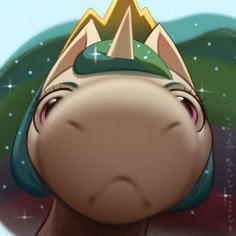 a cartoon horse with a crown on its head