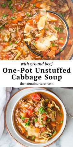 one pot unstuffed cabbage soup with ground beef