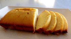 slices of pound cake on a white plate