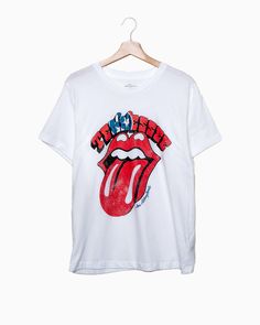 100% Pre-Shrunk Combed Ringspun Cotton Vintage Heavy Wash Jersey Ribbed Collar Blind Stitching on Sleeves and Hem Garment Washed for Softness Tear-Away Label Officially Licensed for The Rolling Stones via Bravado MEASUREMENTS: Body Length: XS – 26.5” S – 27.5” M – 28.5” L – 29.5” XL – 30.5” 2XL – 31.5” Body Width: XS – 18” S – 19” M – 20.5” L – 22” XL – 23.5” 2XL – 25” North Carolina Flag, Tennessee Flag, Stone Design, White Tee, Pop Up Shop, Online Retail, Rolling Stones, Online Purchase, Rocker