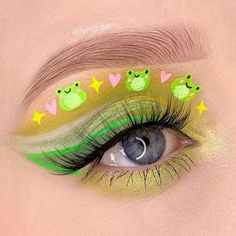 Frog Makeup Look, Eye Makeup Designs, Makeup Designs, Cool Eyes, Makeup Inspo, Frogs, Makeup Nails