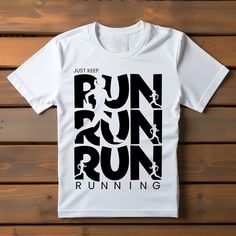 Running Support Shirts, White Sublimation Graphic Tee With Text Print, White Graphic Tee With Text Print Sublimation, Running Shirts Design, White Sports Shirt With Screen Print, Sports White Shirt With Text Print, White Sports Shirt With Text Print, Run Tshirt Design, Running Tshirt Design Ideas