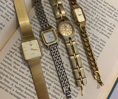 **we don't know how big your wrist is so please include your wrist measurement in order notes  Unlock the secrets of time with our Vintage Mystery Wrist Watch! Each order brings you the allure of the 70s, 80s, or 90s, featuring a trendy gold metal, stainless, or leather/faux leather band. (not guaranteed to be real gold, silver or leather) Your wristwatch arrives in working order, complete with a battery, ready to make a stylish statement with a touch of vintage nostalgia. 🕰️ Key Features: Deca Watches For Women Aesthetic, Vintage Watches Women Gold, Women Watch Aesthetic, Dainty Watches For Women, Audrey Core, Small Watches Women, 90s Watch, Vintage Womens Watch