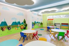 the children's room is clean and ready for their parents to use it as a playroom