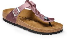 Slip-ons that are comfortable enough to wear all day  the women's Birkenstock Gizeh Braid sandals offer the personalized support you want with a touch of braided flair. Birkenstock Styles, Fashion Shoes Sandals, Braided Sandals, Calf Muscles, Bag Icon, Eva Sole, Birkenstock Shoes, Leather Shops, Birkenstock Gizeh